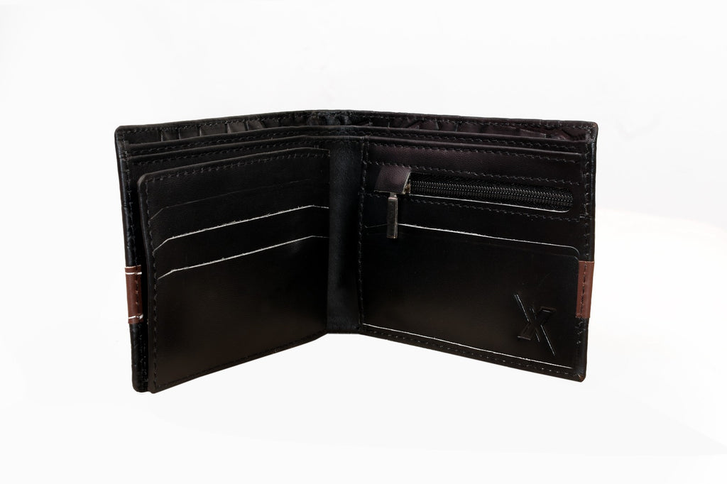 Executive Croc-Embossed Cow Leather Slim Bifold Wallet
