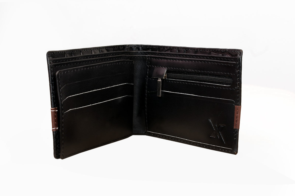 Executive Croc-Embossed Cow Leather Slim Bifold Wallet