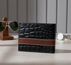 Executive Croc-Embossed Cow Leather Slim Bifold Wallet