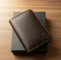 Minimalist Genuine Cow Leather Slim Bifold Wallet