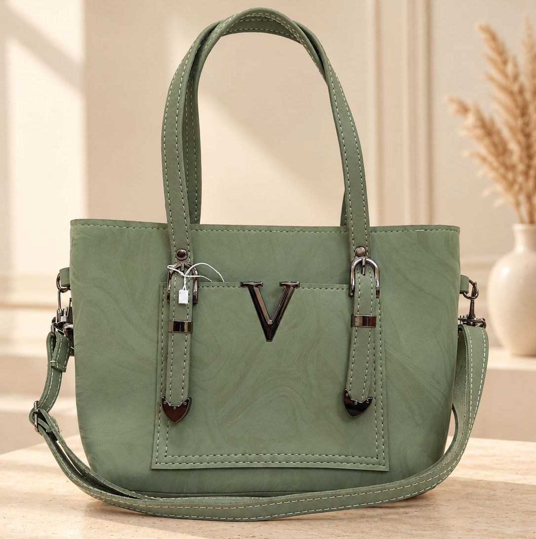 Minimalist Sage Green Shoulder Handbag
