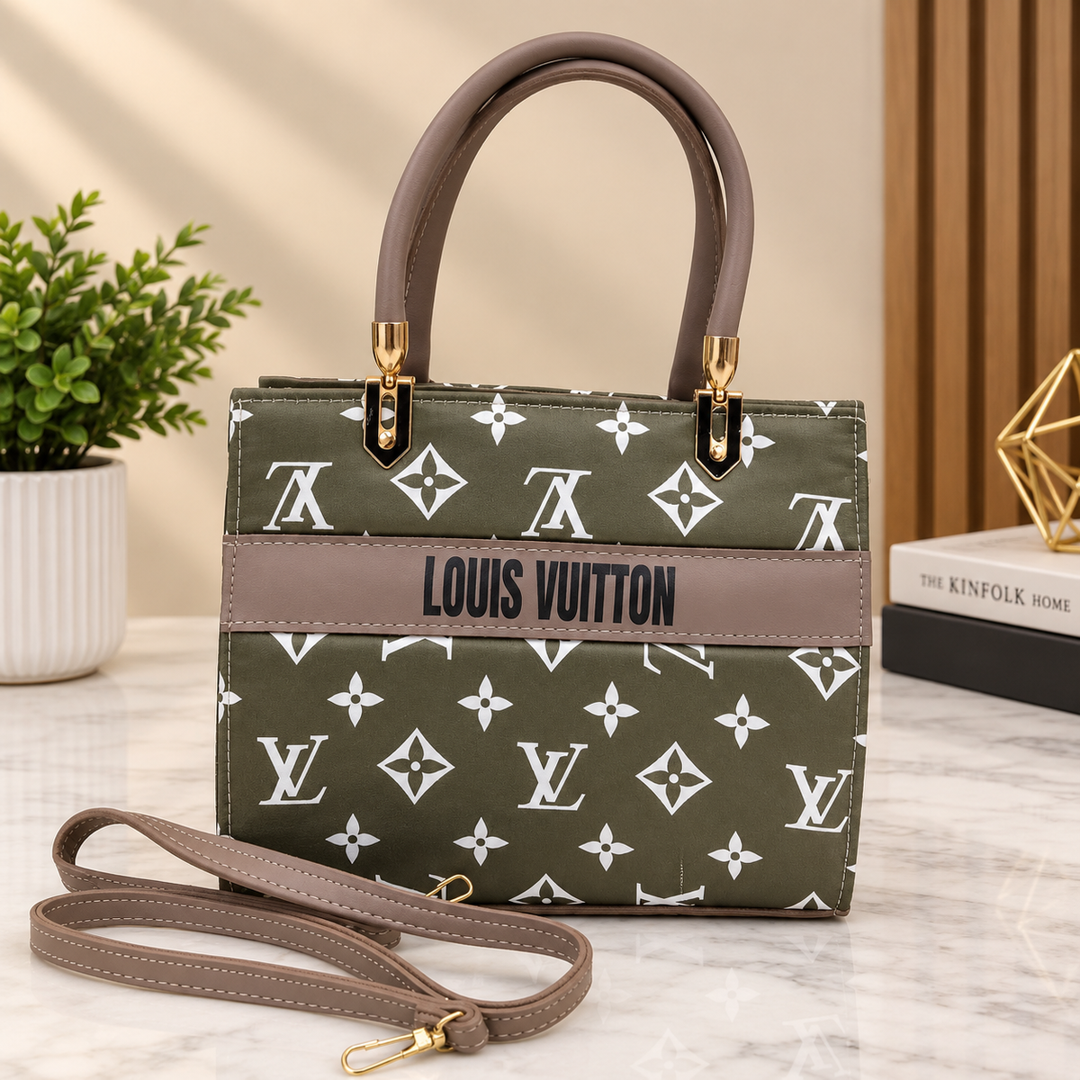Executive Monogram Shoulder Tote Bag