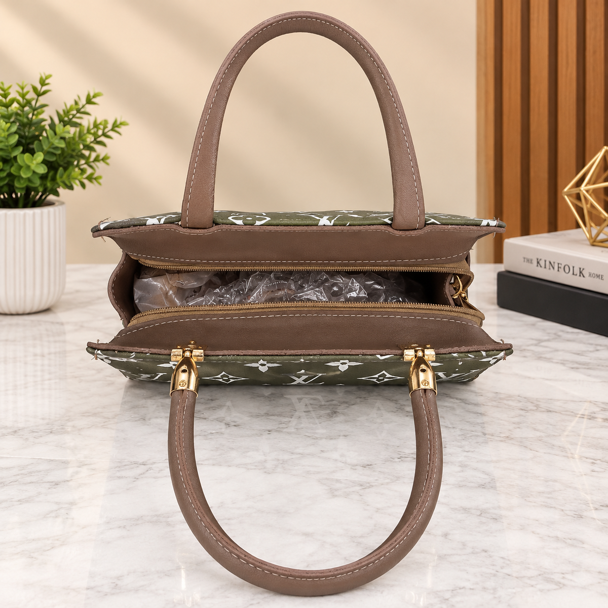 Executive Monogram Shoulder Tote Bag