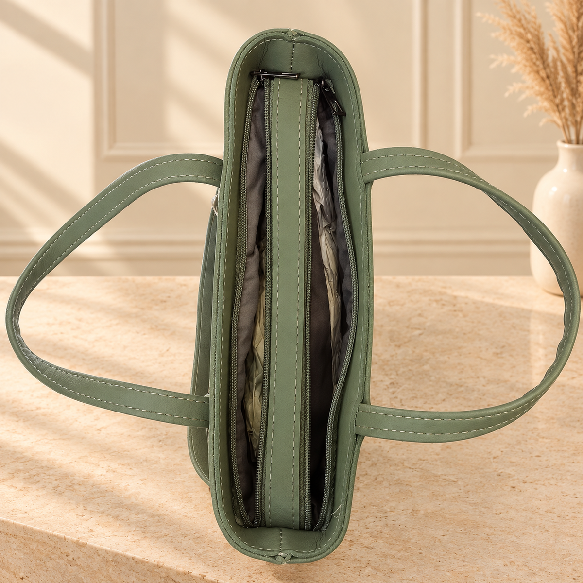 Minimalist Sage Green Shoulder Handbag